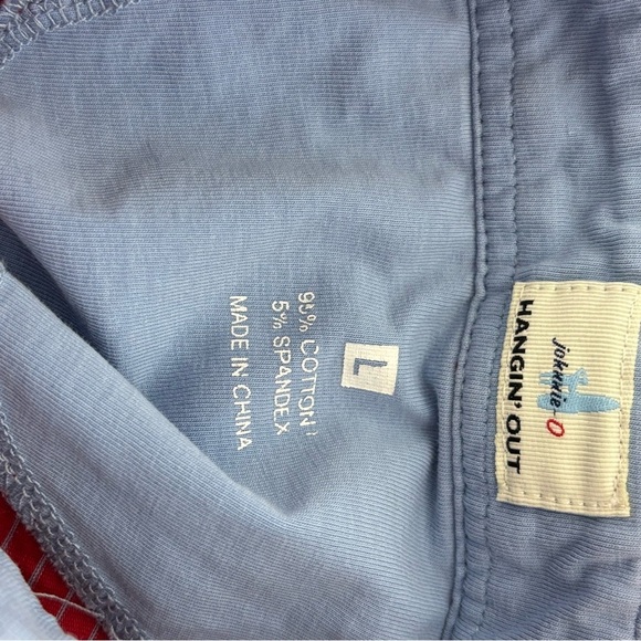 Johnnie-O Hangin' Out Red Striped Polo Short Sleeve Men's Large Shirt HOLE FLAW - Picture 9 of 11